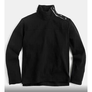 J.CREW Women’s Button-Shoulder Turtleneck in Black-Size Medium